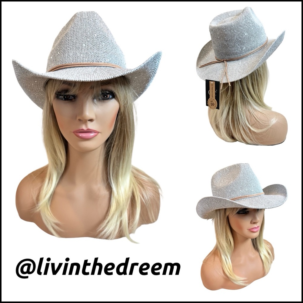 C.C Silver Sequin Cowboy Hat